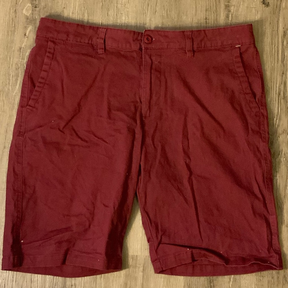 Burgundy Rugby University Stretch Shorts Size 38